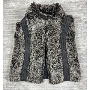 Vintage XOXO Sweater Y2K Vest Womens Large Brown Faux Fur Stretch Casual